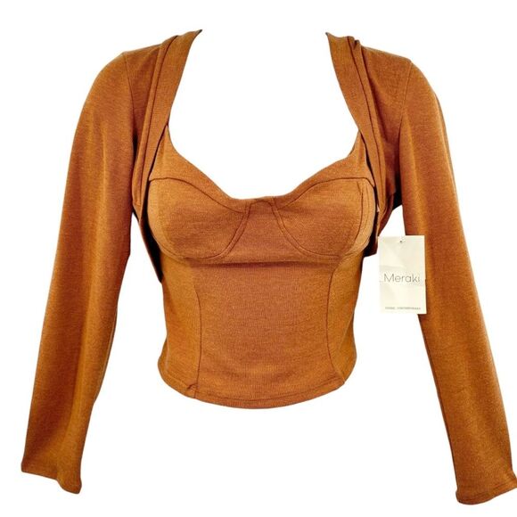 Meraki Shoulder Cardigan and Tank Top Two Piece Set Size L NWT - Picture 2 of 13